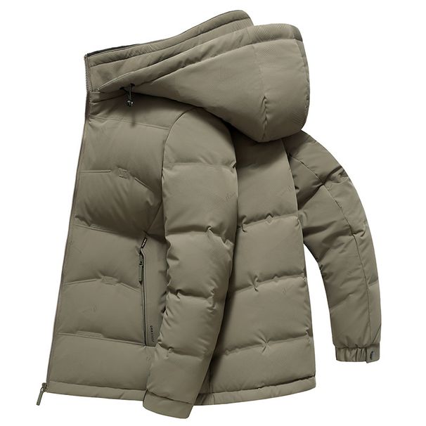 Men's Clothing Winter new white duck Silk cotton hooded Silk cotton jacket men's thickened youth trendy mid length Silk cotton jacket cold proof Silk cotton jacket_viptrois.com