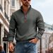 Men's Heavyweight Fleece Stand Collar Sweatshirt – Winter Loose Fit Casual Pullover With Logo_viptrois.com