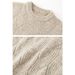 Men's Clothing Knitted Round Neck Sweater Solid Color Base Layer Cable Knit Sweater Casual Round Neck Pullover Soft Comfortable Winter Warm Tops_viptrois.com
