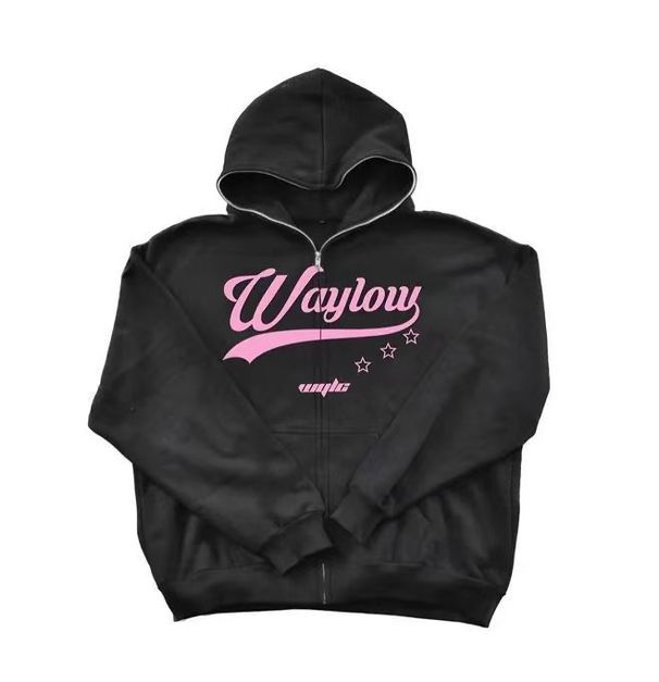 European And American Dark Y2K Men's Hoodie Gothic Couple Harajuku Loose-fitting Long Zippered Versatile Sweatshirt_viptrois.com