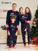 Christmas Santa hat alphabet crutch Christmas family suit printed homewear pajamas_viptrois.com