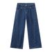 Men's Clothing Denim | Retro Washed Front And Back Split Straight Jeans Men's Trendy Brand Loose Wide Leg Trousers_viptrois.com