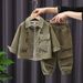 Kid's Clothing Boys Autumn Suit Collection Eight Seasons New Children's Handsome Baby Spring And Autumn Trendy Corduroy Two Piece Suit Trendy_viptrois.com
