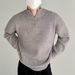 Half Zip High Neck Sweater Men's Autumn New Versatile Woolen Jacket Trendy Pullover Sweater_viptrois.com