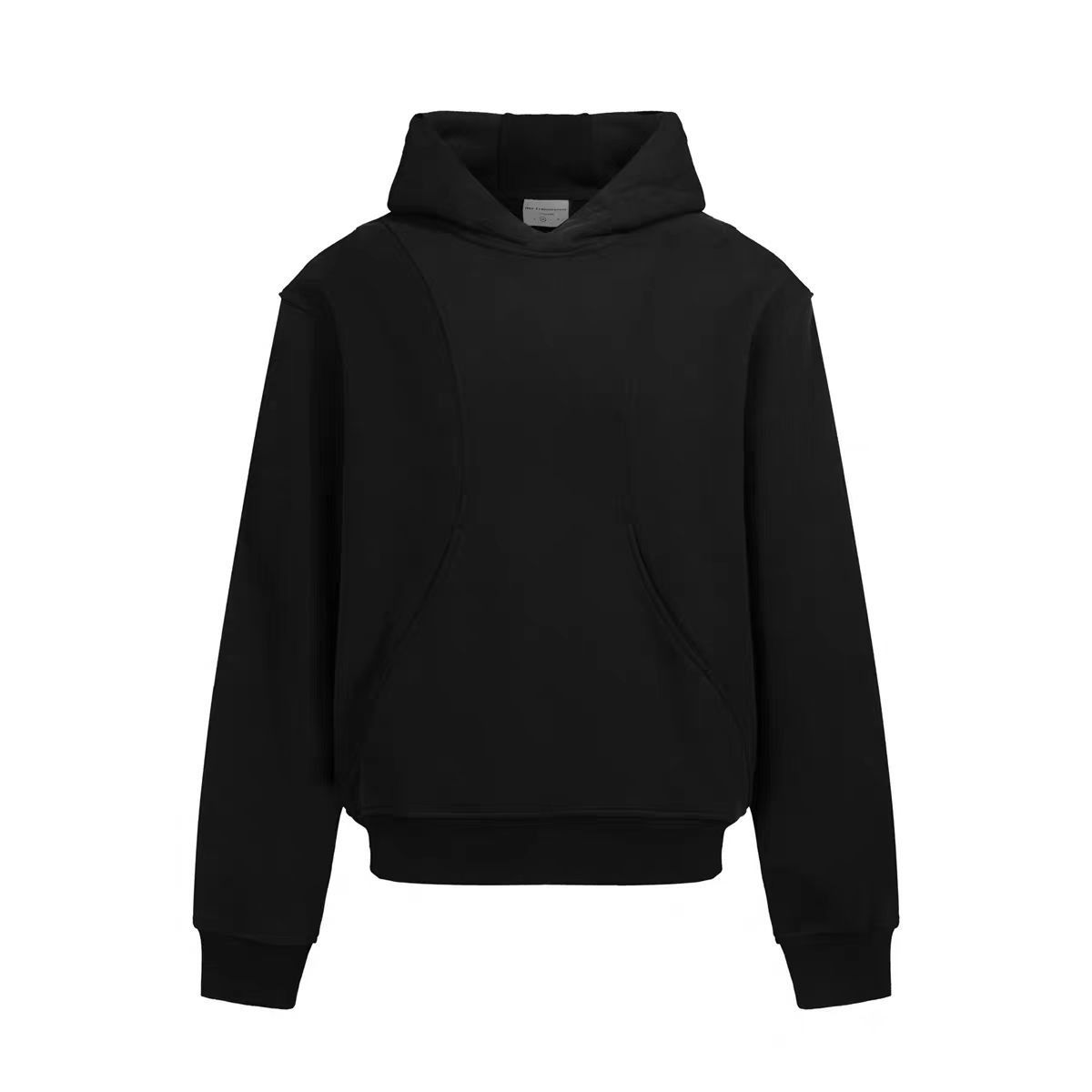 Retro splicing solid color hooded sweatshirt for men and women in autumn and winter trendy brand design jacket_viptrois.com