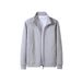 Men's Long-sleeved Large-size Casual Loose Zipper Cardigan Stand-up Collar Cross-border Sports Tooling Sweater_viptrois.com