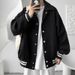 CT Baseball Jacket For Men Spring Thickened Trendy Brand Solid Color Turn-down Collar Loose New Style Student Top_viptrois.com
