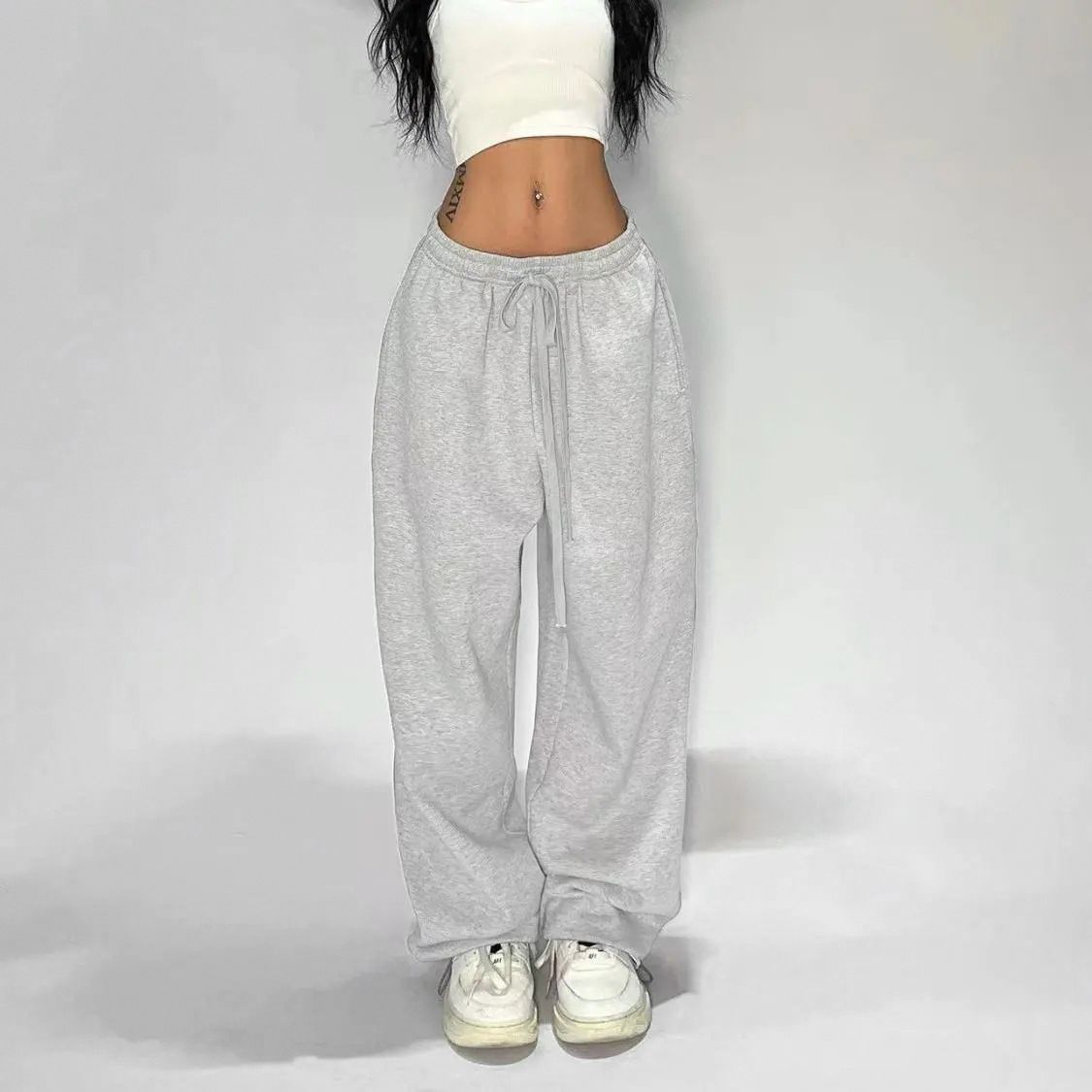Men's Clothing Women's Sports Pants Casual Pants Cotton Knitted Pants Spring Autumn Winter Solid Color Loose American Hot Girl Street Dance_viptrois.com