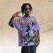 American-style Rhinestone-embellished Singer-themed Full-print Washed Distressed Loose-fitting One-piece Cut_viptrois.com