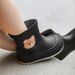 Kids' Bear Print Rain Boots – Non-Slip Waterproof Rubber Shoes For Boys & Girls (Ages 2-7, Colors: Black/White/Yellow/Camel, Sizes 30/31-34/35)_viptrois.com