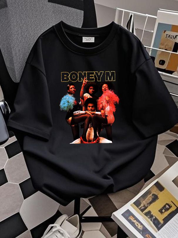 Boney M. Daddy Cool Short Sleeve Black Size S To 5XL Shirt QQ1091 Streetwear Versatile Casual Unisex Slightly Designer Clothes Comfortable_viptrois.com