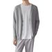Men's Korean-Style Knit Cardigan – Slim Fit Casual Sweater (Black/White/Khaki, Lightweight Versatile Layering)_viptrois.com