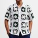 Men's Clothing Retro Crochet Sweater Casual Versatile Hollow Short Sleeved Knitted Shirt_viptrois.com