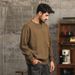 Pure Autumn Workwear Style Knitted Casual Loose Color-Block Men's Sweater Trendy Pocket Crew Neck Pullover Top_viptrois.com