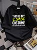 Zombie Costume Funny Easy Lazy Zombie Halloween Costume T-Shirt Casual T-Shirt For Women Casual Versatile Breathable Stylish Women Graphic Streetwear Women Top Graphic Tees Fashion Designer Clothes Slightly Print Round Neck Short Sleeve Summer Soft_viptrois.com