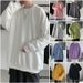 Spring Crew Neck Long Sleeve T-Shirt Men's Solid Color Bottom Shirt Top Pink Hatless Spring Sweater_viptrois.com