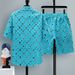 Summer 2 Pieces Set Tracksuit Men's Two Shirt Shorts Haruku Streetwear Oversized Men Sets Short Outfits Suits_viptrois.com