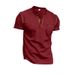 Men's Clothing Summer New Men's Henley Shirt Short Sleeve Striped Splicing Casual Sports Men's Short Sleeve_viptrois.com