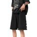 Men's Clothing Button Cut Heavyweight Denim Shorts For Men In Summer High Street Distressed Retro Shorts Trendy Big Size Pants_viptrois.com