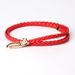 ladies knotted decorative woven belt candy color small belt simple personalized clip buckle belt _viptrois.com