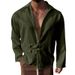 24 New Men's American Style Trendy Casual Loose Cardigan Turn-Down Collar Button Long Sleeve Shirt_viptrois.com