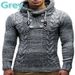 Pure European And American Cross-Border Autumn Winter New Hot Style Men's Slim Fit High Collar Hooded Pullover Plus Size_viptrois.com