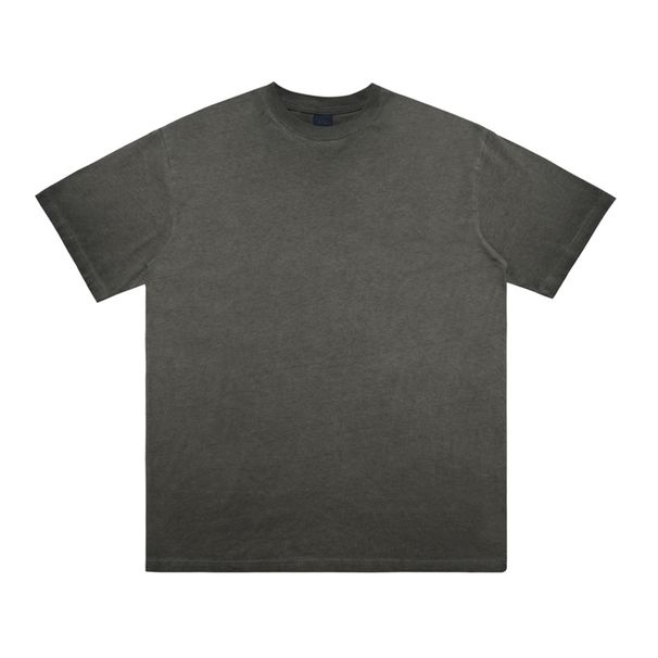 American Vintage Washed Cotton Short Sleeve Solid Color Unisex Base Shirt Street Style Versatile_viptrois.com