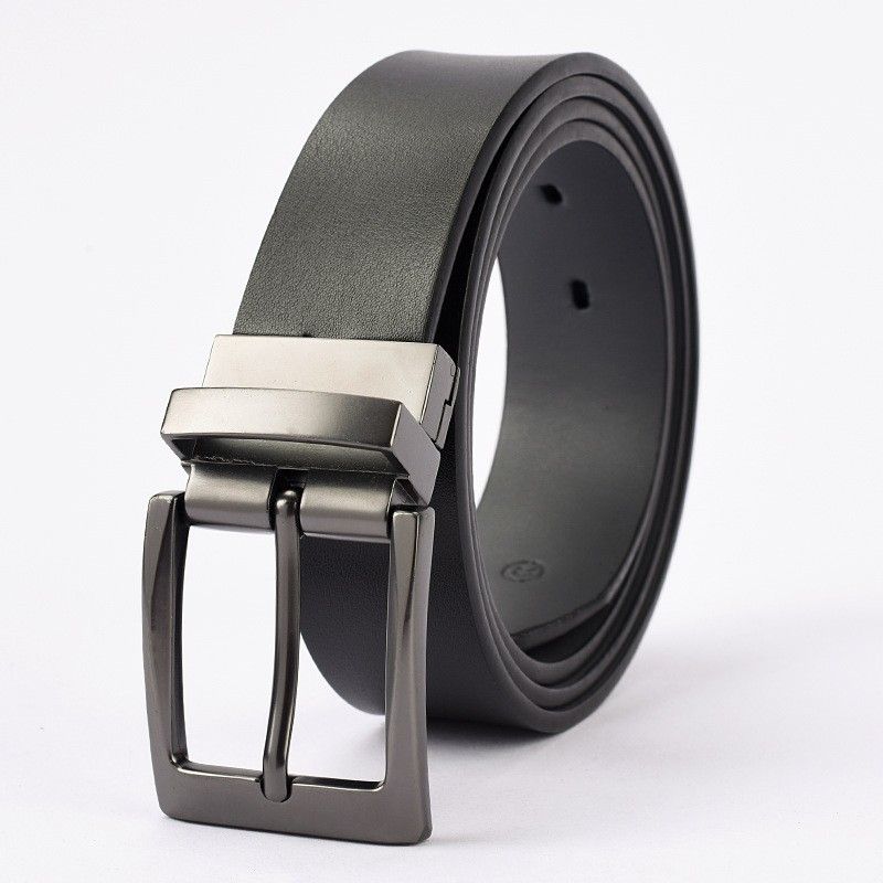 Men's Belts universal rotating alloy pin buckle belt, men's business casual belt, versatile two-layer cowhide belt_viptrois.com