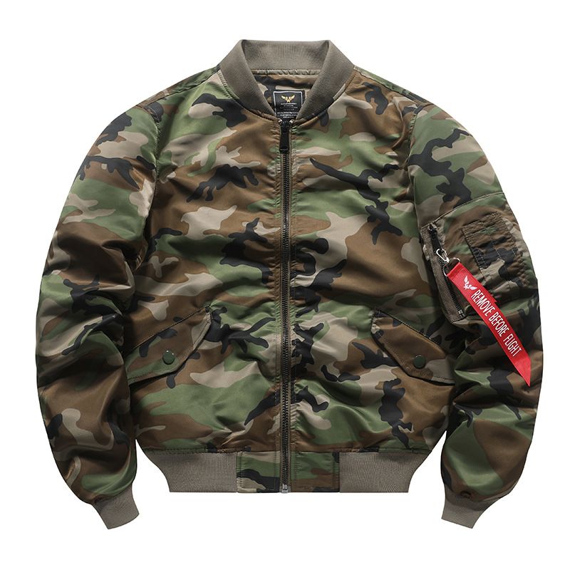 Men's MA-1 Bomber Jacket – Camouflage Flight Coat With Stand Collar (M-6XL, Lightweight/Quilted Lining) – Military Aviator Jacket_viptrois.com