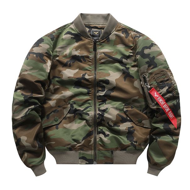 Men's MA-1 Bomber Jacket – Camouflage Flight Coat With Stand Collar (M-6XL, Lightweight/Quilted Lining) – Military Aviator Jacket_viptrois.com