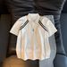 Men's Clothing Men's Heavyweight Short Sleeve Shirt Summer Style Color Block Trendy Top Shoulder T-Shirt For Formal & Casual_viptrois.com