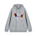 400GSM Dachshund Hoodie – Oversized Unisex Pullover With Embroidered Dog Design (M-2XL, Black/White/Grey)_viptrois.com