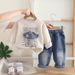 "Soft Cotton Kids Hoodie & Pants Set - Unisex Toddler Outfit With Cute Animal Prints, Long Sleeve, Comfy Casual Wear For Boys & Girls (80-120cm)"_viptrois.com