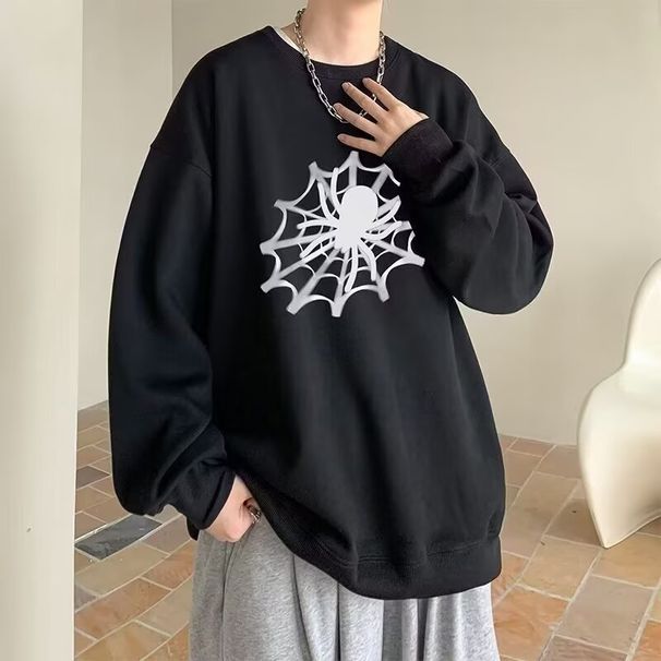 Men's Casual Hooded Sweatshirt Long Sleeve Pullover Cotton Blend Loose Fit Streetwear For Teens & Adults (Black, White, Wine Red, Dark Grey)_viptrois.com