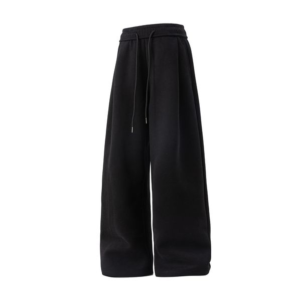 Nordmann 3D Pleated Design Straight-Leg Sweatpants For Men, Autumn And Winter Loose Fit Versatile Casual Pants, Sports Trendy_viptrois.com