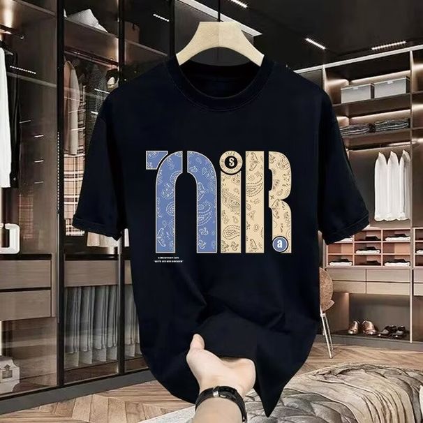 Men's Clothing Printed Short Sleeved T Shirt Men's Breathable Slim Round Neck Printed Short Sleeved Versatile Sports Quick Drying Top Bottoming Shirt_viptrois.com