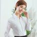 Women's Slim Fit V-Neck Long Sleeve Cotton Blouse Professional Office Shirt For Interview Workwear (Multiple Colors & Patterns Available)_viptrois.com