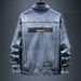 Men's Clothing Denim Jacket Men's Early Spring Slim Workwear Jacket Embroidered Denim Print Tops Trendy Brand_viptrois.com