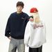 Nordmann Heavyweight Texture Crew Neck Sweatshirt For Men And Women Couples Autumn Style Heavy Embroidery Color Block Loose_viptrois.com