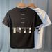 Short Sleeve T-Shirt Men's Summer Crew Neck Trend T-Shirt Printed Classic Versatile Top Half Sleeve Skinny Clothes Top_viptrois.com