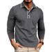 Men's Casual Business Polo Shirt Long Sleeve Cotton Blend Slim Fit Turn Collar Tops For Autumn Winter_viptrois.com