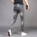 Cropped Jeans Summer Thin Trendy New Fashion Brand Slim Fit Stretch Men's Pants 9/10 Length_viptrois.com