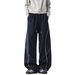 Heavy Navy Blue Bright-line Scimitar Sweatpants For Men And Women, Autumn Comfortable And High Casual Pants, Loose Sports Wide-leg Pants_viptrois.com