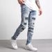Men's Clothing High-quality Men's Worn-out Stretch Jeans Skinny Jeans Men's Jeans_viptrois.com