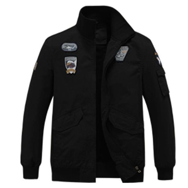 Men's Clothing Men's Vintage Work Jacket With Stand Collar & Embroidery - Lightweight & Heavyweight Options In Black, Khaki, Army Green_viptrois.com