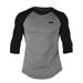 Autumn Crew Neck Sleeve Splicing T-Shirt Men's Seven-quarter Sleeve Top Slim-fit Elastic Bottom Shirt Casual Fitness Cotton_viptrois.com
