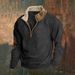 2025 European And American Cross-Border New Retro Patchwork Embroidery Half-Zip Men's Long Sleeve Sweatshirt_viptrois.com