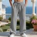 Men's Textured Jacquard Straight-Leg Pants – Breathable Polyester Wide-Fit Trousers For Work & Casual (Navy/Black/Khaki, S-Xxxl)_viptrois.com