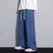Men's Clothing Spring And Summer Straight Jeans Loose Wide Leg Pants Boys' Trendy Handsome Trousers_viptrois.com