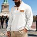 Cross-border Autumn And Winter Men's Loose American Heavy Ami Kaji Tooling Outdoor Henry Stand-up Collar Contrasting Color Buckle Sweater_viptrois.com